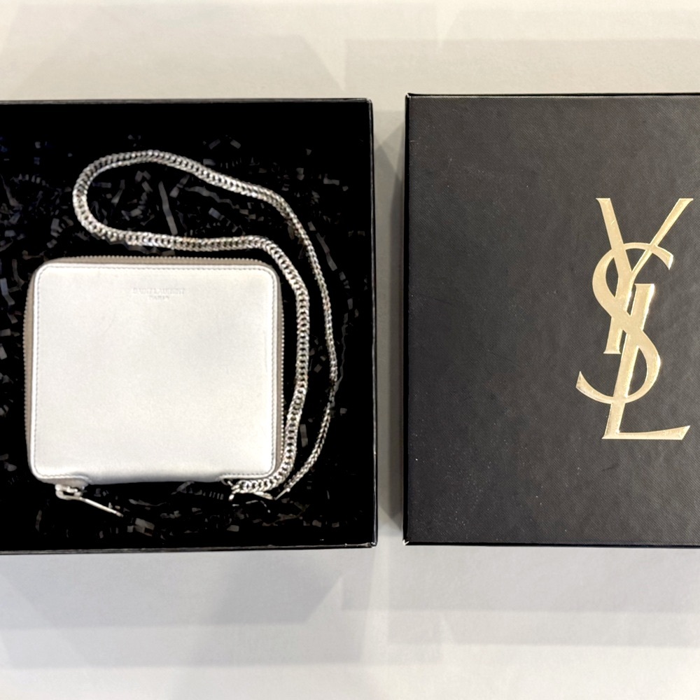 YSL Silver Chain Wallet/Clutch